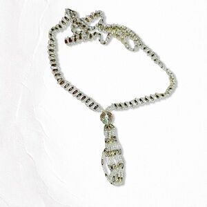 21A. Cream Handmade Vintage Ivory Faux Pearl Necklace